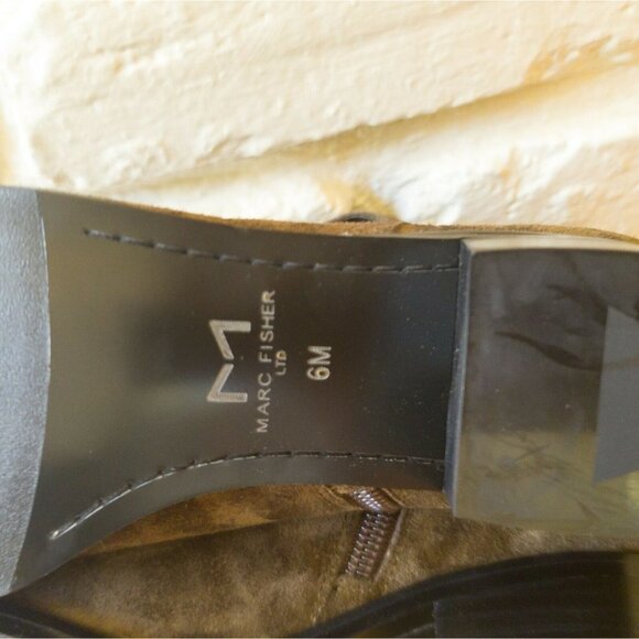 Marc Fisher LTD Yandi Brown Heel Bootie Suede 6 - Picture 5 of 10